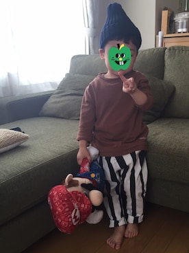 「BEAMS BOY（ビームスボーイ）のアイテム（ニットキャップ/ビーニー）」を使った、toroymoiさん（キッズ・90cm）の秋コーディネート