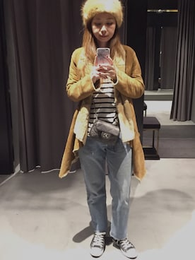 「STUNNING LURE（スタニングルアー）のアイテム（その他アウター）」を使った、akaneさん（レディース・158cm）の冬コーディネート