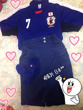 「サッカー」｜「アイテム（シューケア用品）」を使った、なちゃさん（レディース・166cm）の夏コーディネート