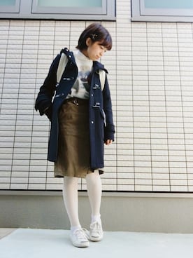 「Polo Ralph Lauren」｜「アイテム（ダッフルコート）」を使った、音織さん（レディース・156cm）の冬コーディネート