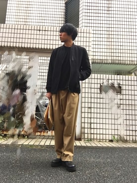 「アイテム（MA-1）」を使った、KNCさん（メンズ・176cm・20代）の秋コーディネート
