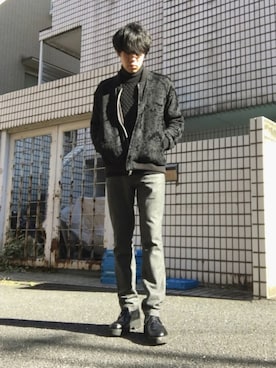 「LAD MUSICIAN（ラッドミュージシャン）のアイテム（その他アウター）」を使った、KNCさん（メンズ・176cm）の冬コーディネート