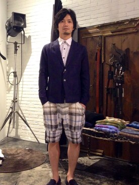 「HALB（ハルプ）のアイテム（パンツ）」を使った、hiroaki-iwahoriさん（メンズ・173cm）の春コーディネート