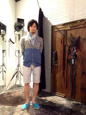 「HALB（ハルプ）のアイテム（パンツ）」を使った、hiroaki-iwahoriさん（メンズ・173cm）の春コーディネート