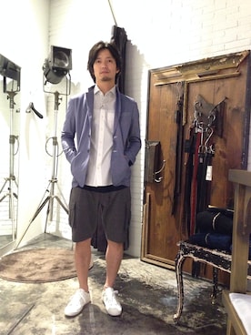 「HALB（ハルプ）のアイテム（パンツ）」を使った、hiroaki-iwahoriさん（メンズ・173cm）の春コーディネート