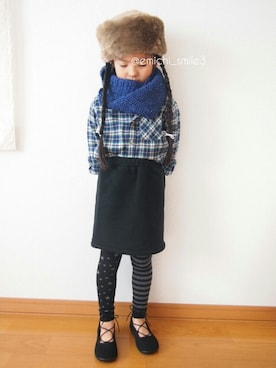 「スヌード」｜「アイテム（パンプス）」を使った、なちこ＊emiさん（キッズ・110cm）の冬コーディネート