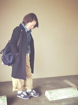 「IENA」｜「アイテム（チェスターコート）」を使った、mizさん（レディース・148cm）の冬コーディネート