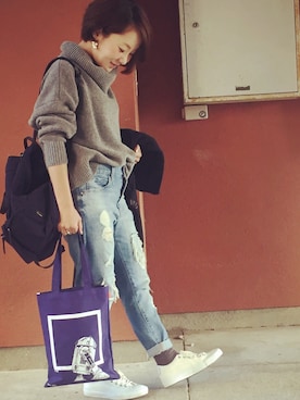 「アイテム（チェスターコート）」を使った、mizさん（レディース・148cm・20代）の冬コーディネート