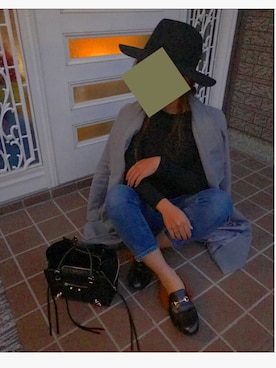 「ハットコーデ」｜「アイテム（ダウンジャケット/コート）」を使った、MAC.さん（レディース・157cm）の秋コーディネート