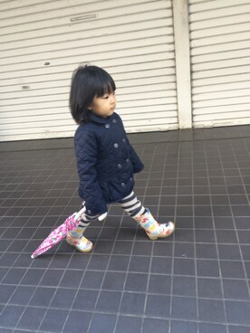 「アイテム（ナイロンジャケット）」を使った、umaaaaさん（キッズ・90cm）の冬コーディネート
