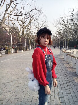 「jeans（ジーンズ）のアイテム（オールインワン・サロペット）」を使った、Jenny_yeyeさん（レディース・155cm）の春コーディネート