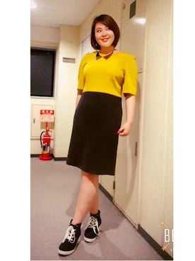 「ICB（アイシービー）のアイテム（ワンピース/ドレス）」を使った、安藤うぃさん（レディース・161cm）の春コーディネート