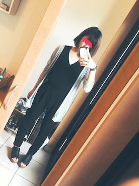 「GUコーデ」｜「アイテム（つなぎ/オールインワン）」を使った、けねみこ。さん（レディース・165cm）の夏コーディネート