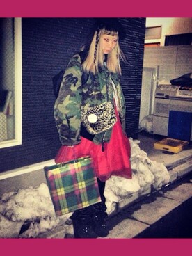 「BellyButton（ベリーボタン）のtokyobopper / リボン（その他シューズ、ブラック系）」を使った、riさん（レディース・152cm）の春コーディネート