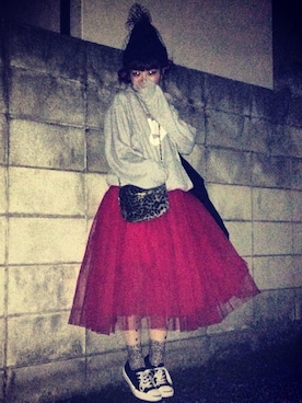 「CONVERSE（コンバース）のコンバースジャックパーセル（スニーカー、ブラック系）」を使った、riさん（レディース・152cm）の春コーディネート