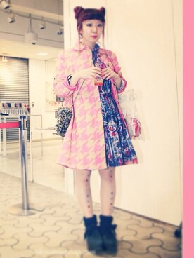 「BellyButton（ベリーボタン）のtokyobopper / リボン（その他シューズ、ブラック系）」を使った、riさん（レディース・152cm）の春コーディネート