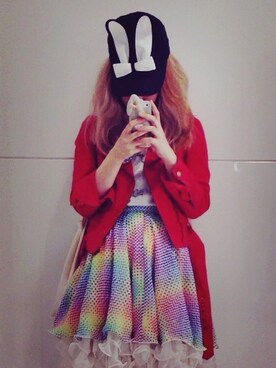 「BERNSTOCK SPEIRS（バーンストックスピアーズ）のBERNSTOCK SPEIRS キャップ（キャップ、ブラック系）」を使った、riさん（レディース・152cm）の春コーディネート