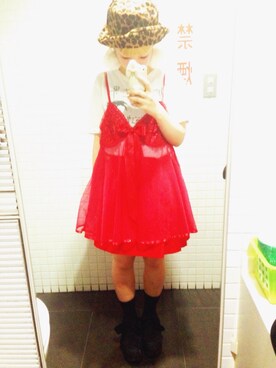 「BellyButton（ベリーボタン）のtokyobopper / リボン（その他シューズ、ブラック系）」を使った、riさん（レディース・152cm）の夏コーディネート