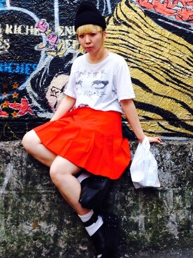 「UNBILICAL（エンブレム）のtokyobopper / 大仏シューズ（サンダル、ブラック系）」を使った、riさん（レディース・152cm）の秋コーディネート