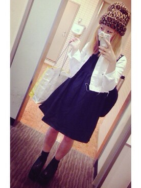 「UNBILICAL（エンブレム）のtokyobopper / 大仏シューズ（サンダル、ブラック系）」を使った、riさん（レディース・152cm）の秋コーディネート