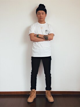 「BLK DNM（ブラックデニム）のアイテム（パンツ）」を使った、sixfeetさん（メンズ・165cm）の春コーディネート