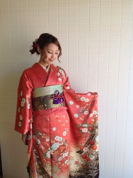 「red」｜「アイテム（浴衣）」を使った、任田花凜さん（レディース・164cm）の夏コーディネート
