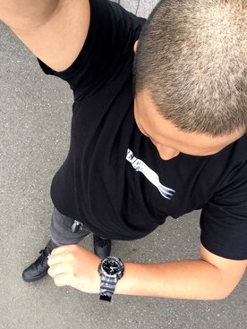 「スネーク柄」｜「アイテム（その他）」を使った、NurseManさん（メンズ・175cm）の春コーディネート