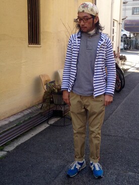 「LOLO（ロロ）のアイテム」を使った、H.KINOSHITAさん（メンズ・171cm）の春コーディネート