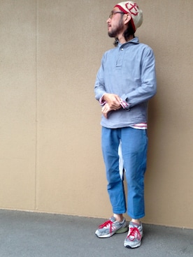 「LOLO（ロロ）のアイテム」を使った、H.KINOSHITAさん（メンズ・171cm）の春コーディネート