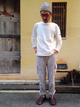 「NATIC（ナティック）のアイテム」を使った、H.KINOSHITAさん（メンズ・171cm）の春コーディネート