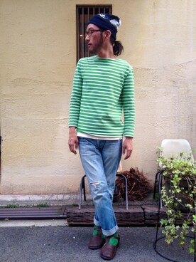 「NATIC（ナティック）のアイテム」を使った、H.KINOSHITAさん（メンズ・171cm）の春コーディネート