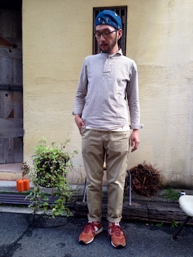 「LOLO（ロロ）のアイテム」を使った、H.KINOSHITAさん（メンズ・171cm）の春コーディネート