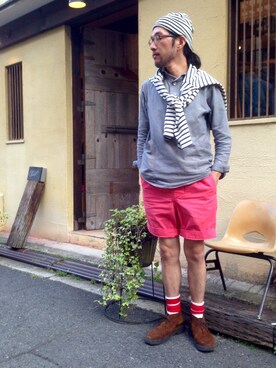 「ショートパンツ」｜H.KINOSHITAさん（メンズ・171cm）の春コーディネート