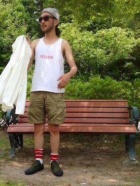 「カーゴパンツ」｜H.KINOSHITAさん（メンズ・171cm）の夏コーディネート