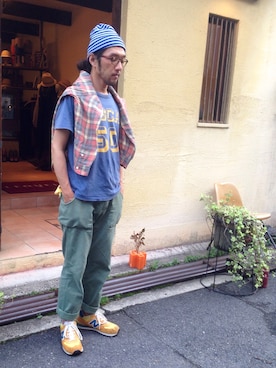 「Simva（シンバ）のアイテム」を使った、H.KINOSHITAさん（メンズ・171cm）の夏コーディネート