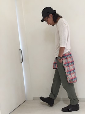 「TAKEO KIKUCHI（タケオキクチ）のアイテム（ブーツ）」を使った、KSKさん（メンズ・164cm）の秋コーディネート