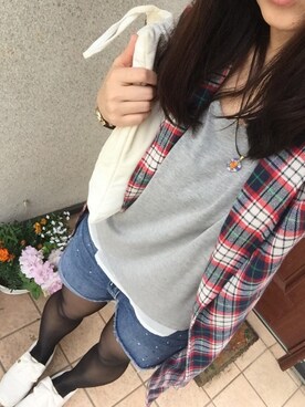 「SEVENDAYS=SUNDAY（セブンデイズサンデイ）のアイテム（ピーコート）」を使った、リンゴさん（レディース・161cm）の春コーディネート