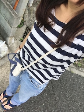 「ビーサン」｜「アイテム（財布/小物）」を使った、リンゴさん（レディース・161cm）の夏コーディネート