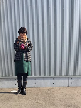 「MASH（マッシュ）のアイテム」を使った、やっちゃんさん（レディース・168cm）の冬コーディネート