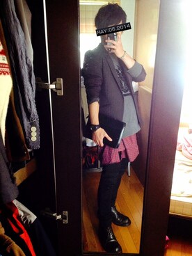 「Yves Saint Laurent（イヴサンローラン）のアイテム（スウェット）」を使った、K.Sotaさん（メンズ・168cm）の春コーディネート