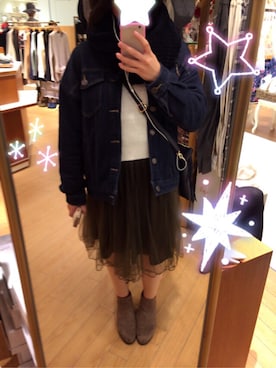 「OZOC（オゾック）のアイテム（ブーティ）」を使った、hanaさん（レディース・161cm）の冬コーディネート