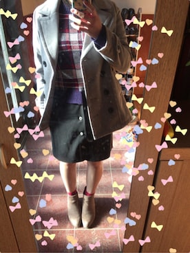 「OZOC（オゾック）のアイテム（ブーティ）」を使った、hanaさん（レディース・161cm）の冬コーディネート