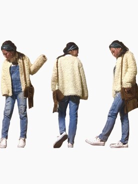 「H&M（エイチ・アンド・エム）のアイテム（ジャケット/アウター、ホワイト系）」を使った、SHIHOさん（レディース・148cm）の春コーディネート