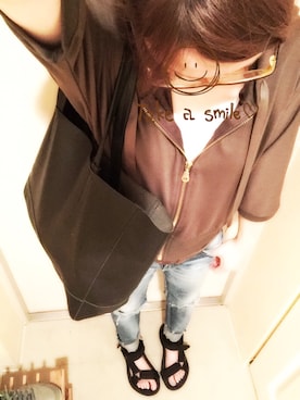 「31 Sons de mode（トランテアン　ソン　ドゥ　モード）のアイテム（パーカー）」を使った、kerooo◡̈⃝⋆*さん（レディース・148cm）の夏コーディネート