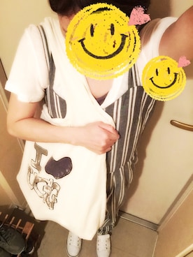 「machatt（マチャット）のアイテム（オールインワン・サロペット）」を使った、kerooo◡̈⃝⋆*さん（レディース・148cm）の夏コーディネート