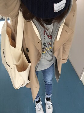 「MAISON DE REEFUR（メゾンドリーファー）のアイテム（トレンチコート）」を使った、kerooo◡̈⃝⋆*さん（レディース・148cm）の秋コーディネート