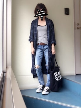 「CONVERSE（コンバース）のconverse（コンバース） ALL STAR OX（オールスターOX）（スニーカー）」を使った、kerooo◡̈⃝⋆*さん（レディース・148cm）の秋コーディネート