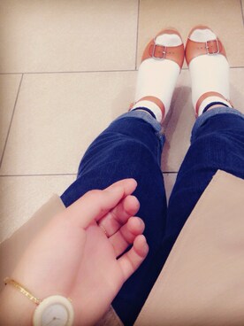 「サンダルに靴下」｜「アイテム（トレンチコート）」を使った、takeさん（レディース・164cm）の春コーディネート