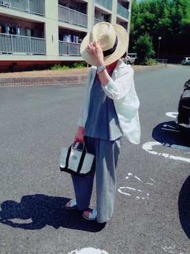 「COMME CA DU MODE（コムサデモード）のアイテム（帽子）」を使った、kayoさん（レディース・152cm）の夏コーディネート