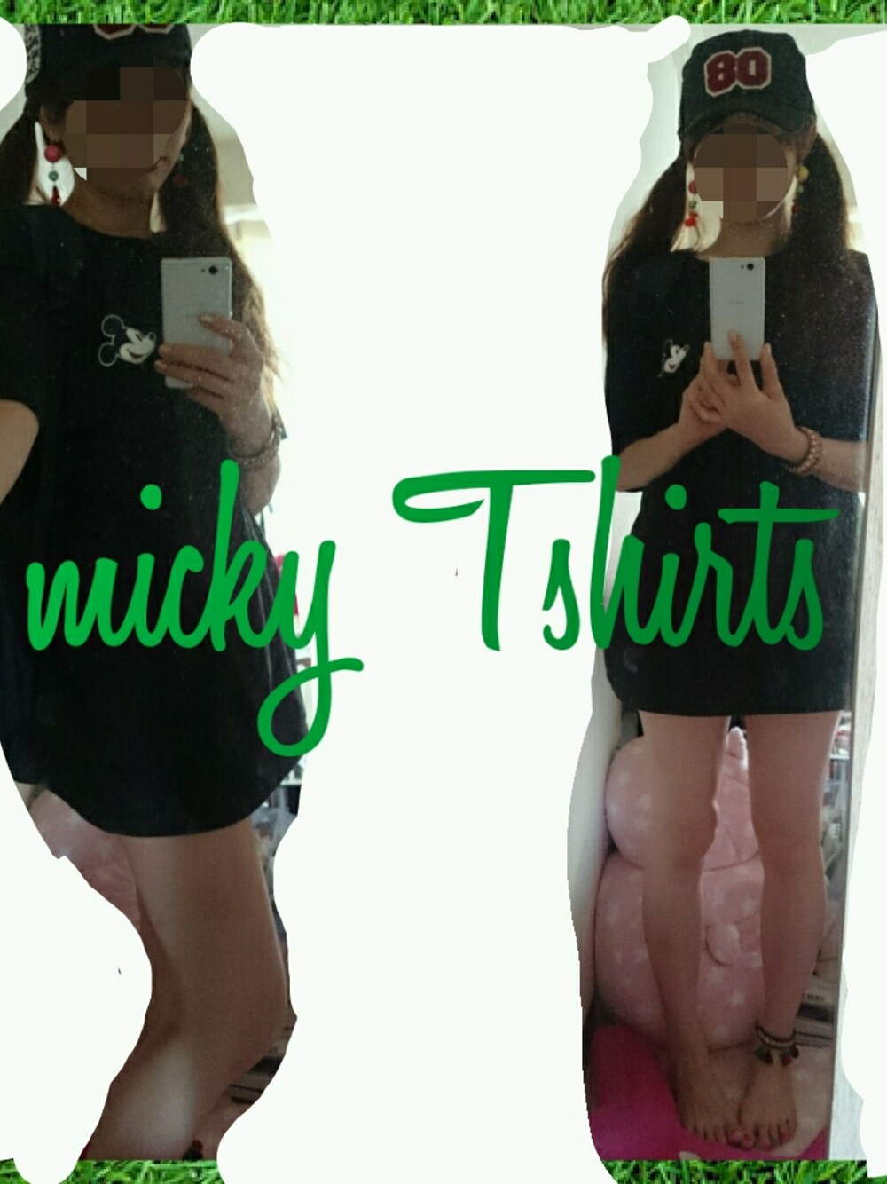 ブラック系のトップスを着用したレディースの夏コーディネートの1枚目の写真